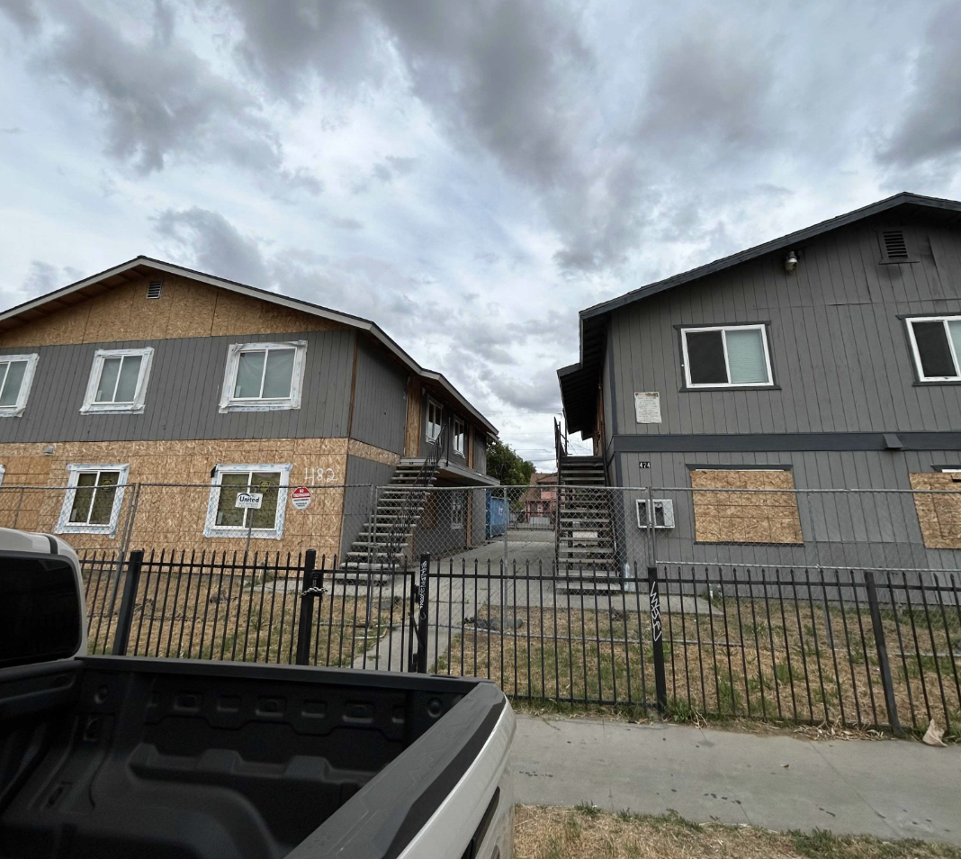 Fire-damaged multi-family property in Fresno, California
